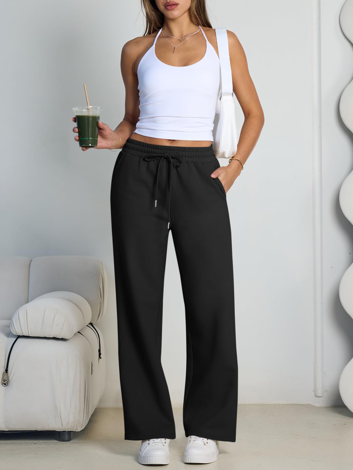 Pantalones de Chándal santaoche para Mujer: Pernera Ancha y Cintura con Cordón