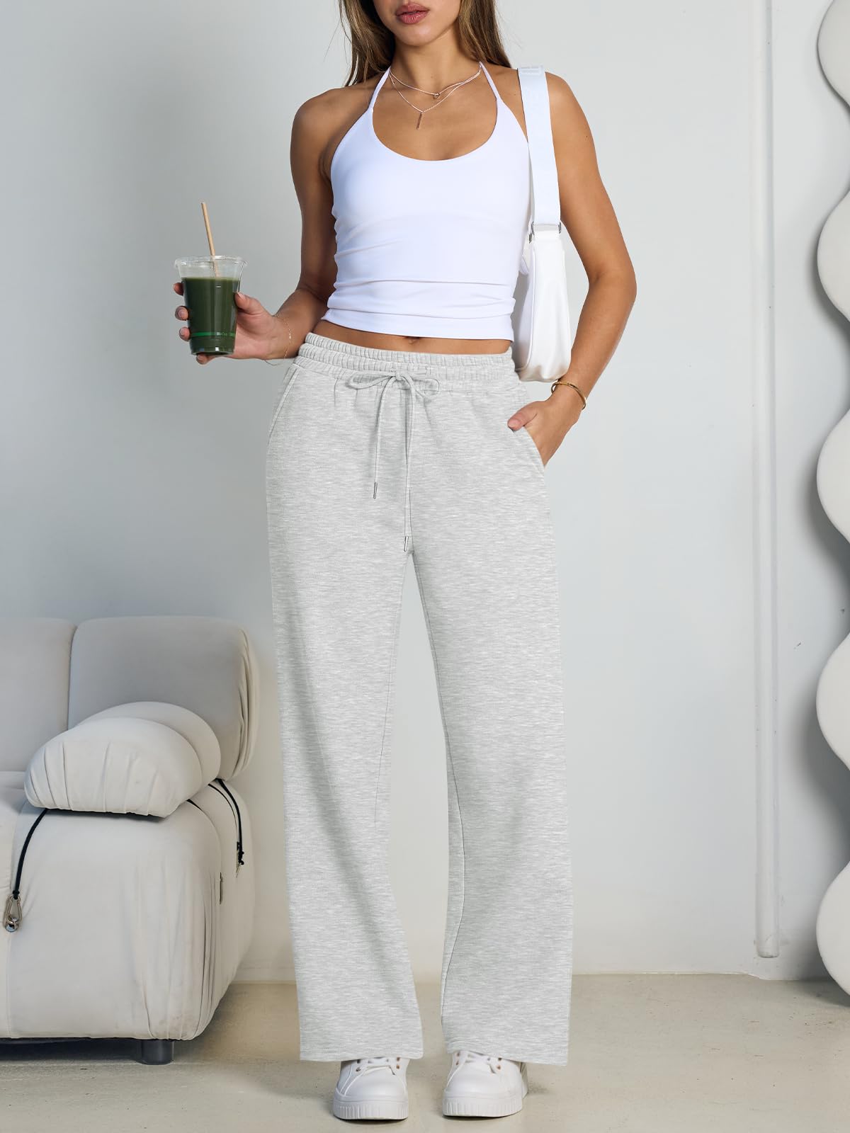 Pantalones de Chándal santaoche para Mujer: Pernera Ancha y Cintura con Cordón