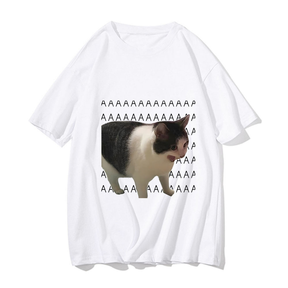 Camiseta santaoche con Estampado de Gato Llorando (Meme) para Hombre y Mujer
