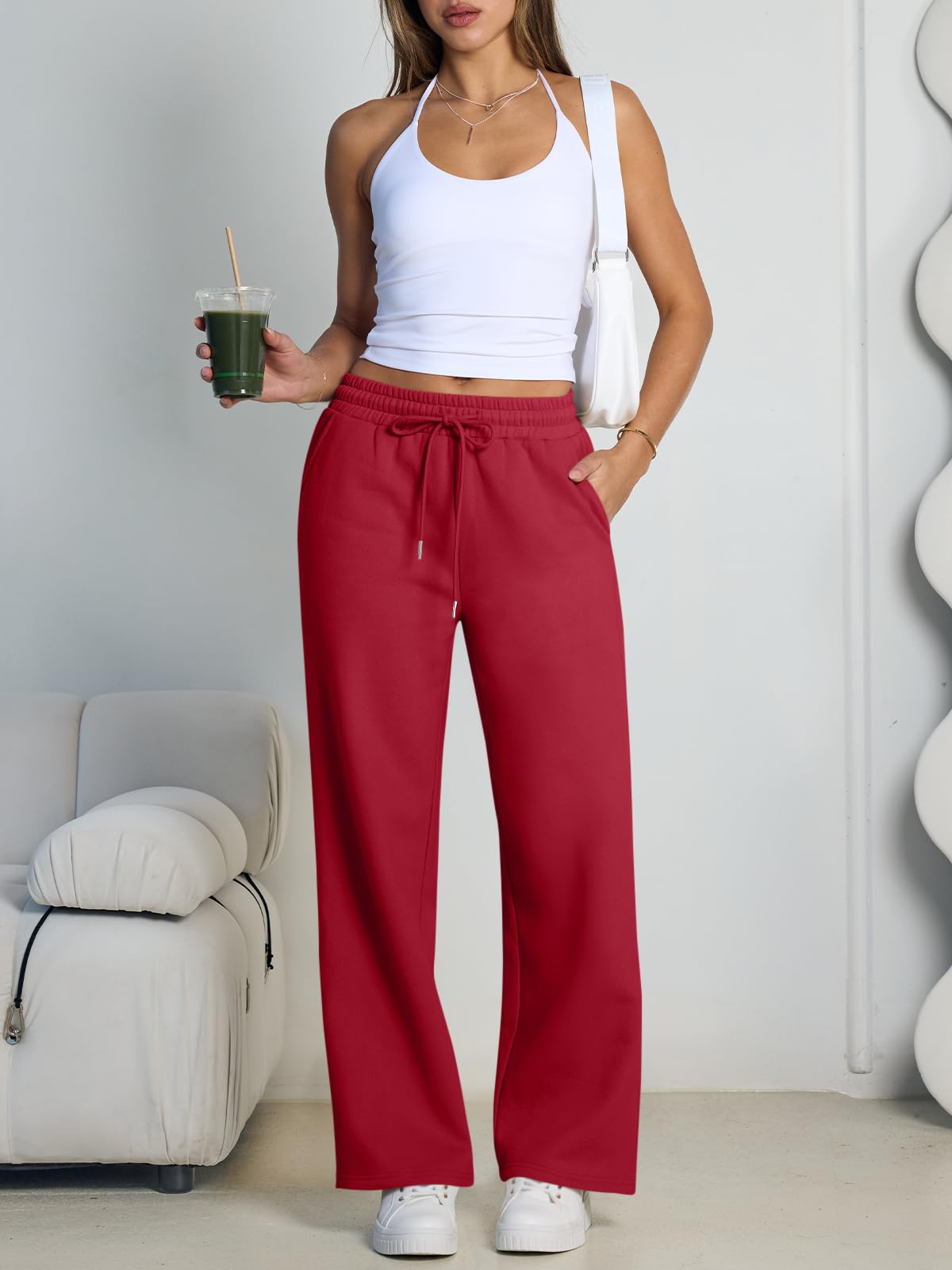 Pantalones de Chándal santaoche para Mujer: Pernera Ancha y Cintura con Cordón