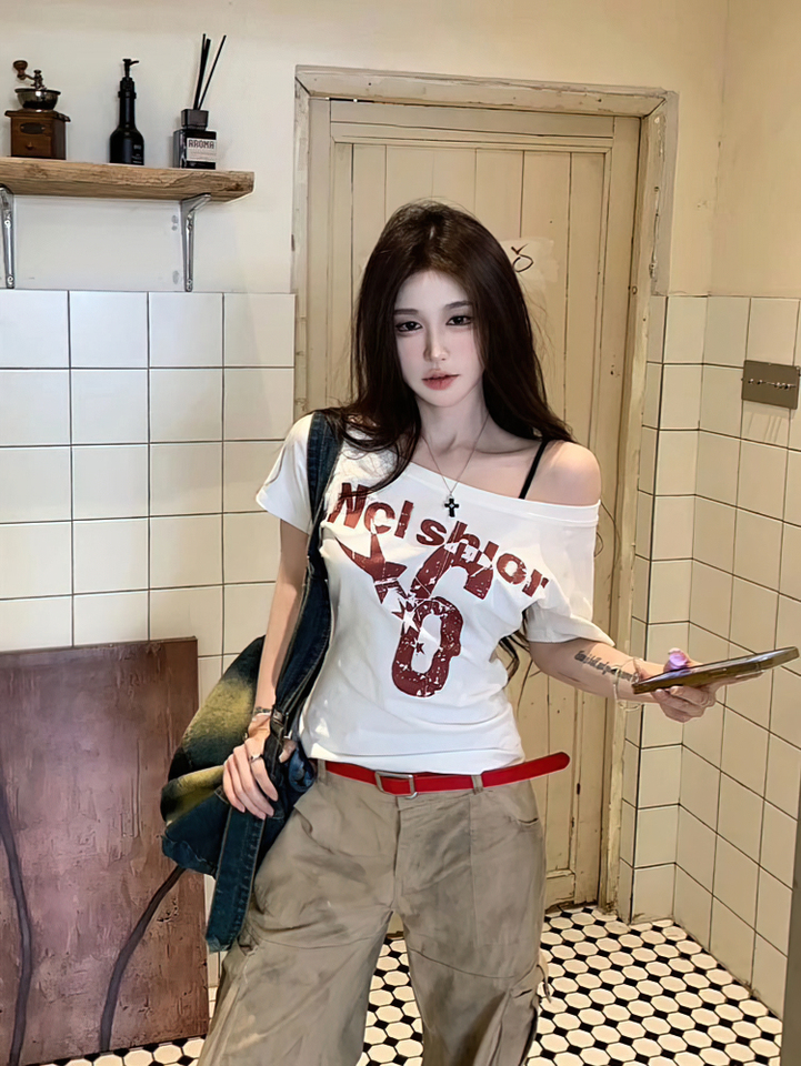 Top Corto santaoche con Hombros Descubiertos para Mujer