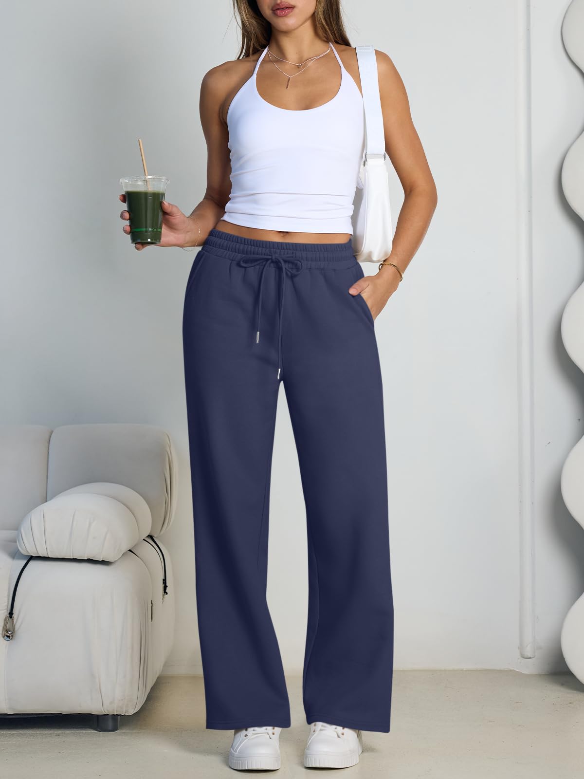 Pantalones de Chándal santaoche para Mujer: Pernera Ancha y Cintura con Cordón