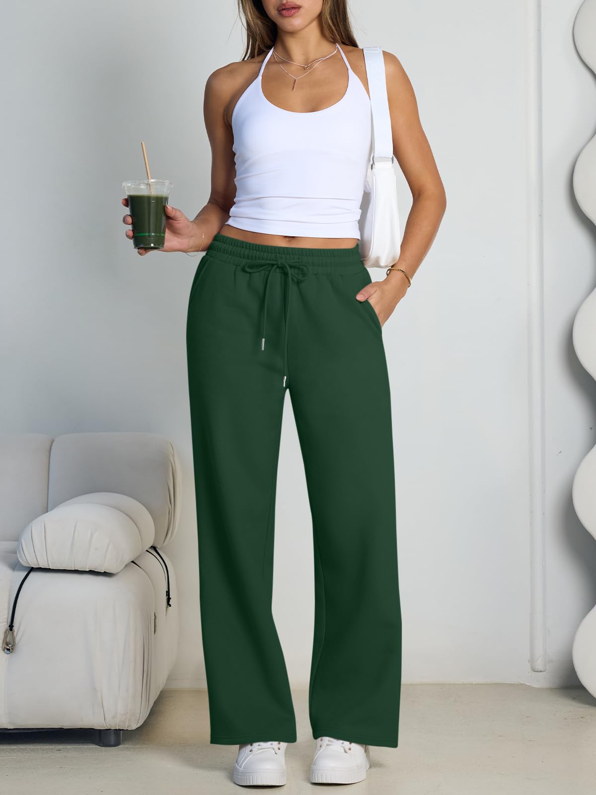 Pantalones de Chándal santaoche para Mujer: Pernera Ancha y Cintura con Cordón