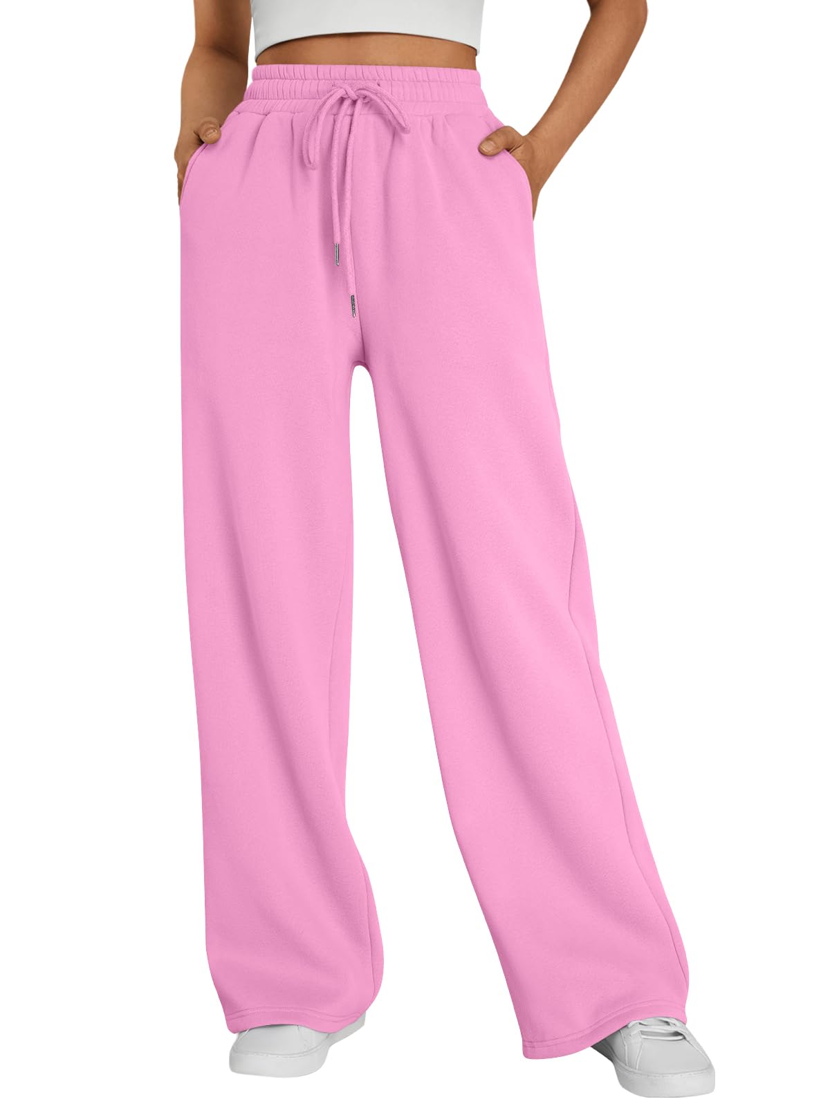 santaoche - Pantalones de Chándal de Pernera Ancha para Mujer con Cordón y Bolsillos