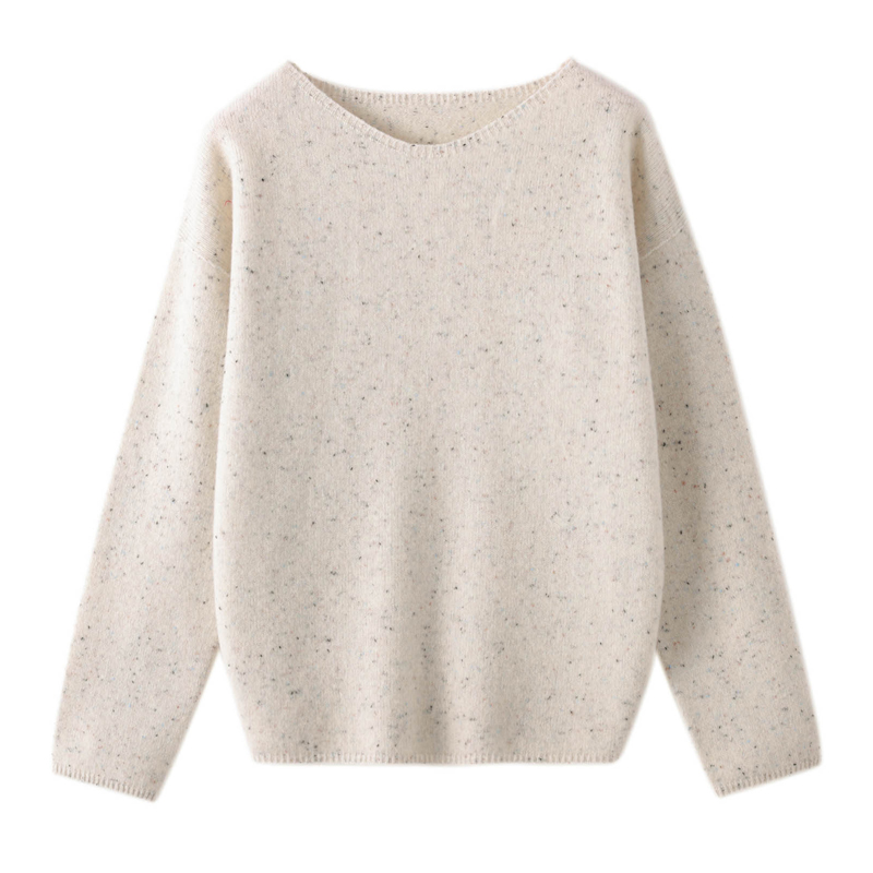 Suéter santaoche de 100% Lana Merina para Mujer: Cuello Redondo y Estilo Casual