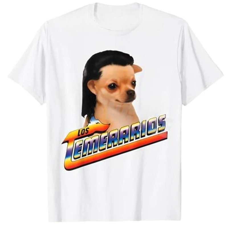Camiseta santaoche con Estampado de Perro: Estilo Retro Y2K y Algodón Suave