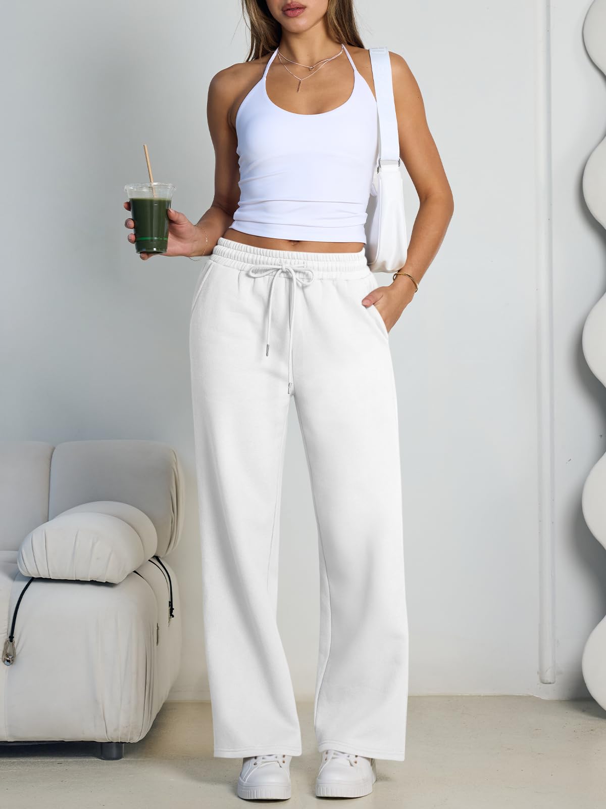 Pantalones de Chándal santaoche para Mujer: Pernera Ancha y Cintura con Cordón