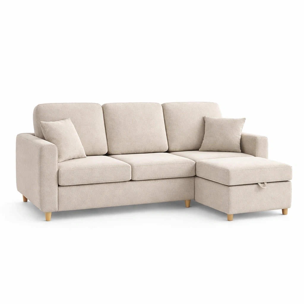 Canap dangle avec mridienne design simple tissu doux-voqenra