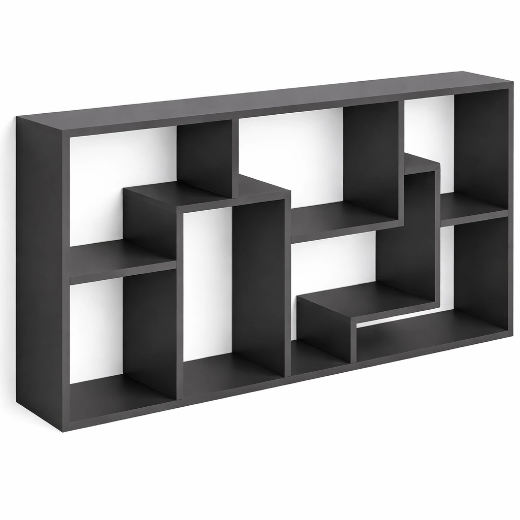 tagre horizontale noire compartiments gomtriques moderne-tavqorin