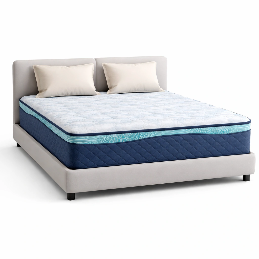 Lit Double Gris Clair avec Matelas-luxeronix