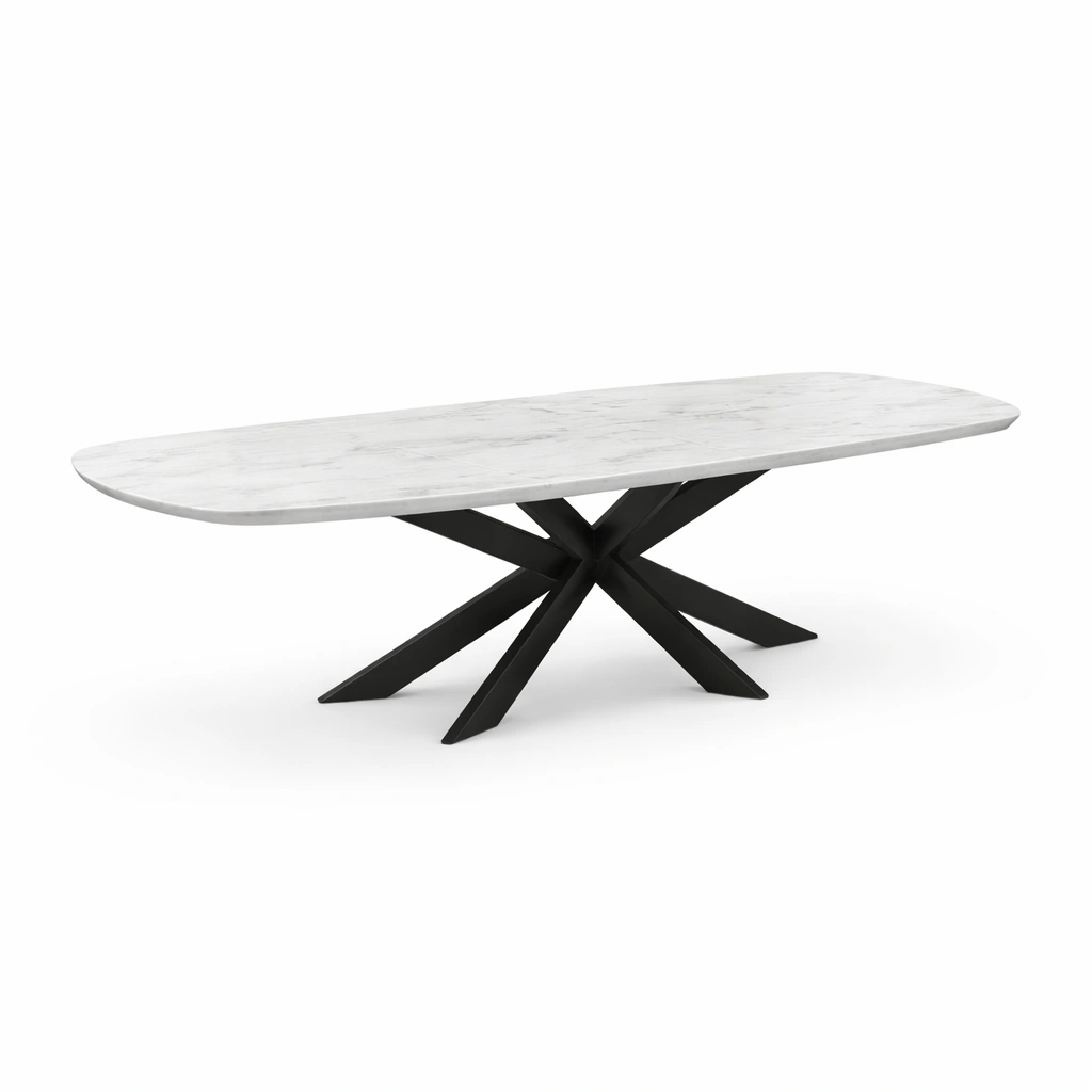 Table Ovale Bois Fonc Pieds Mtal-luxeronix