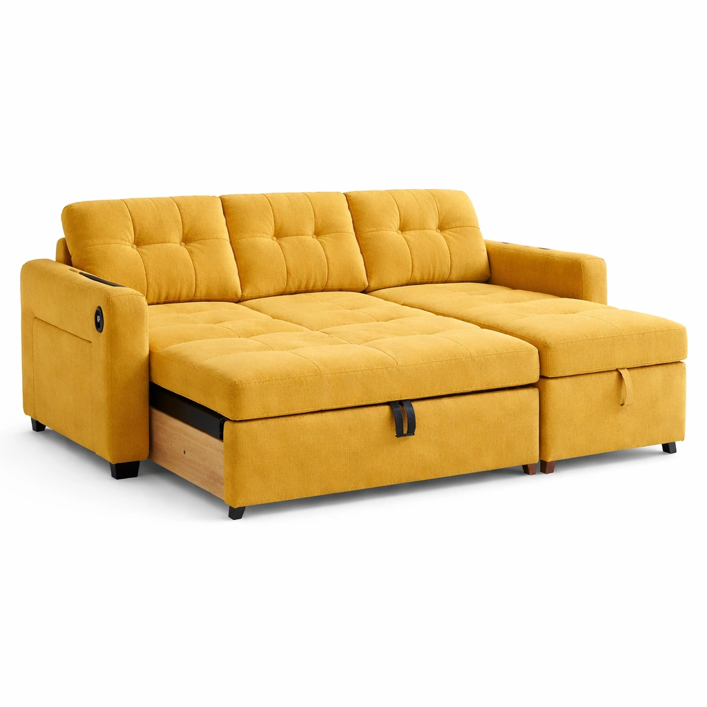 Canap convertible avec rangement et accoudoirs design moderne-nexqorin