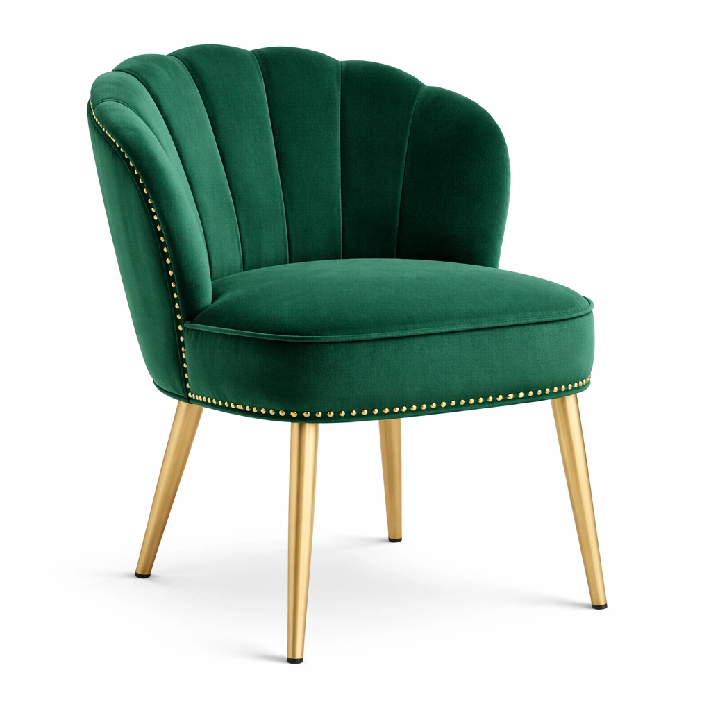 Chaise rembourre avec dossier coquille design lgant-nexqorin