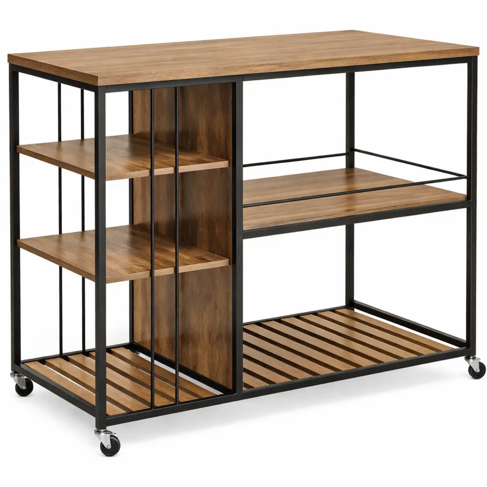 Servierwagen mit 5 Ablagen für Küche und Bar