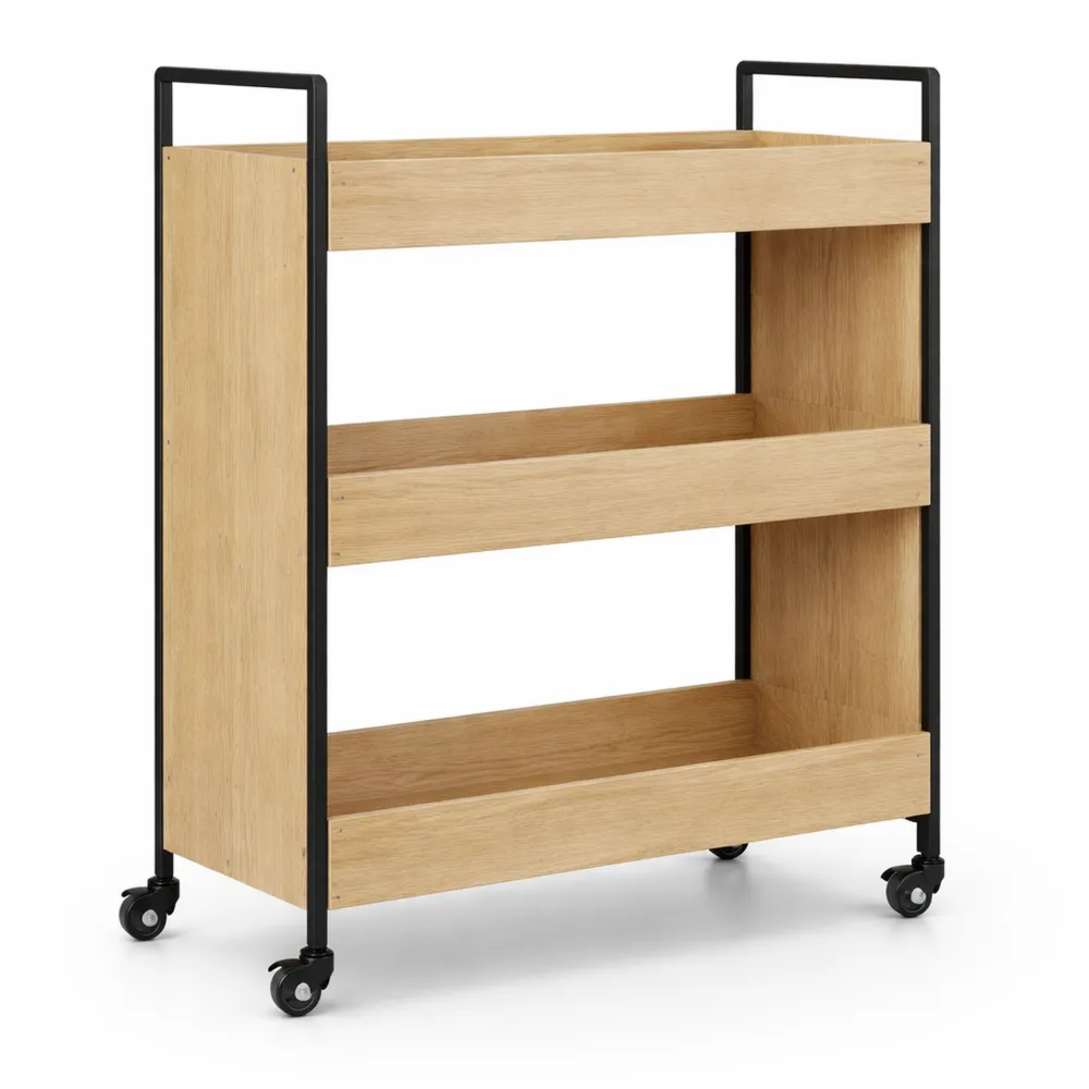 Mehrzweck-Servierwagen auf Rollen mit 3 Ebenen, ideal für Küche, Bad und Wohnzimmer, 70x30x82 cm