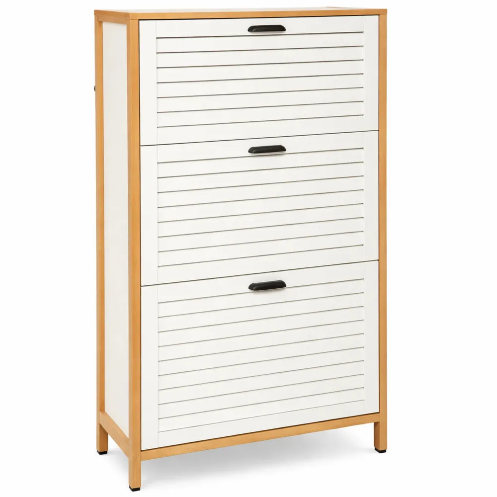 Platzsparender Schuhschrank mit Klappen für 9 Paar Schuhe