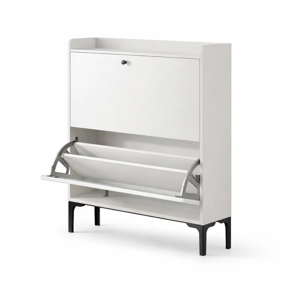 Platzsparender Schuhschrank mit Klappfächern für Eingangsbereich