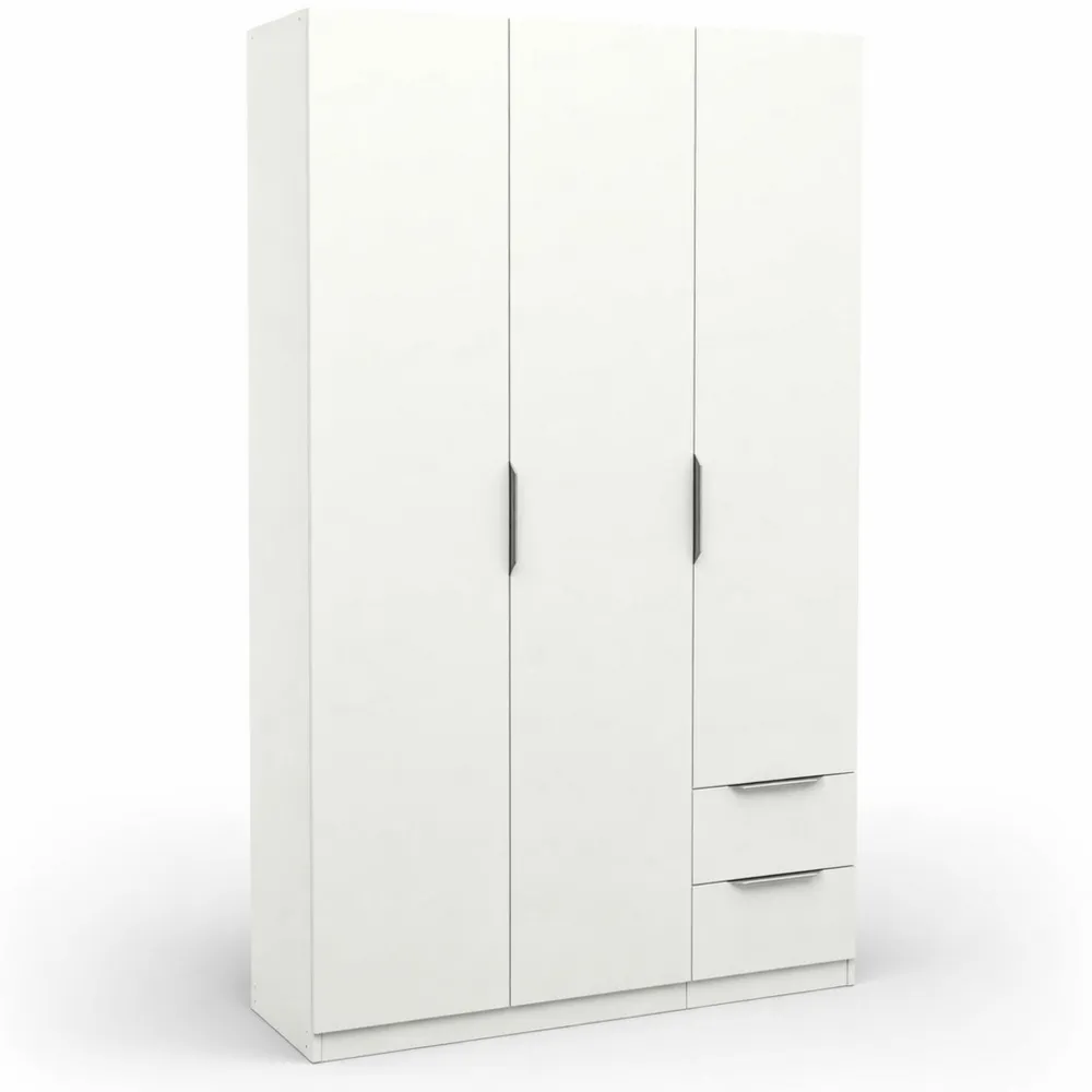 Moderner Kleiderschrank mit 3 Türen und 2 Schubladen