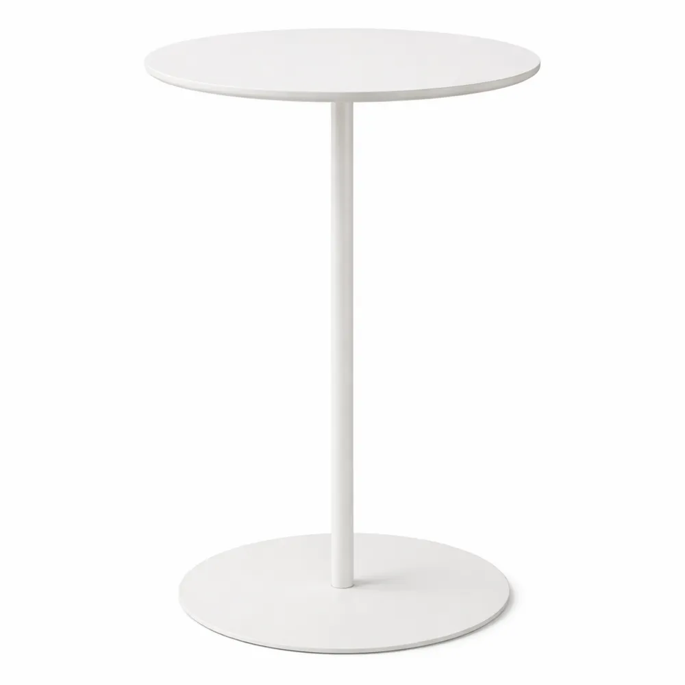 Runder Stehtisch für Innen- und Außenbereich mit Metallrahmen, ideal für Küche und Gastronomie