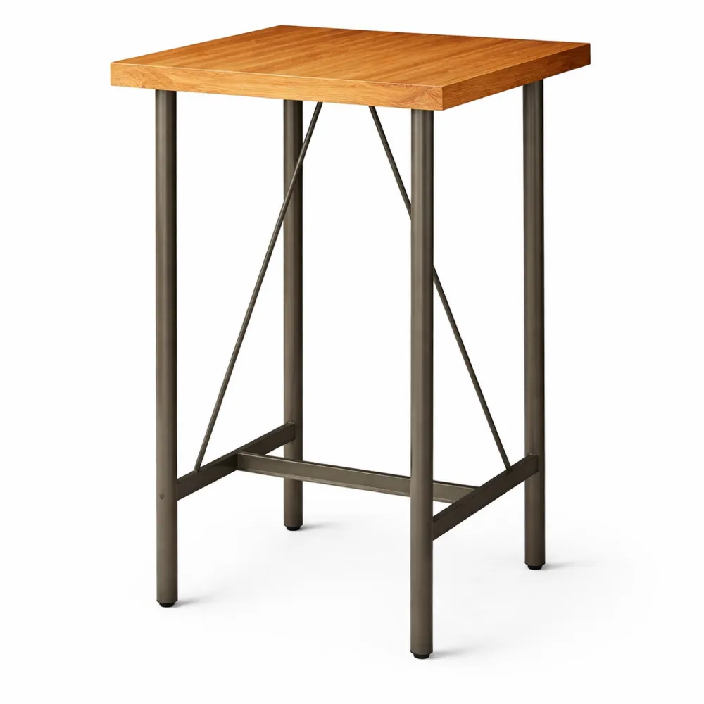 Bartisch aus recyceltem Teakholz 60x60x107 cm für Bar und Wohnzimmer