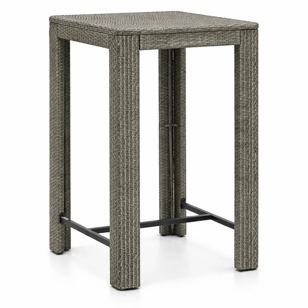 Moderner Garten-Bartisch aus Poly Rattan, Grau