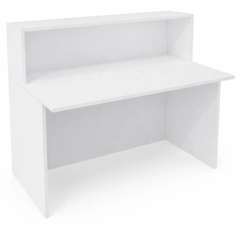 Empfangstheke weiß mit integriertem Arbeitsplatz, vielseitig erweiterbar