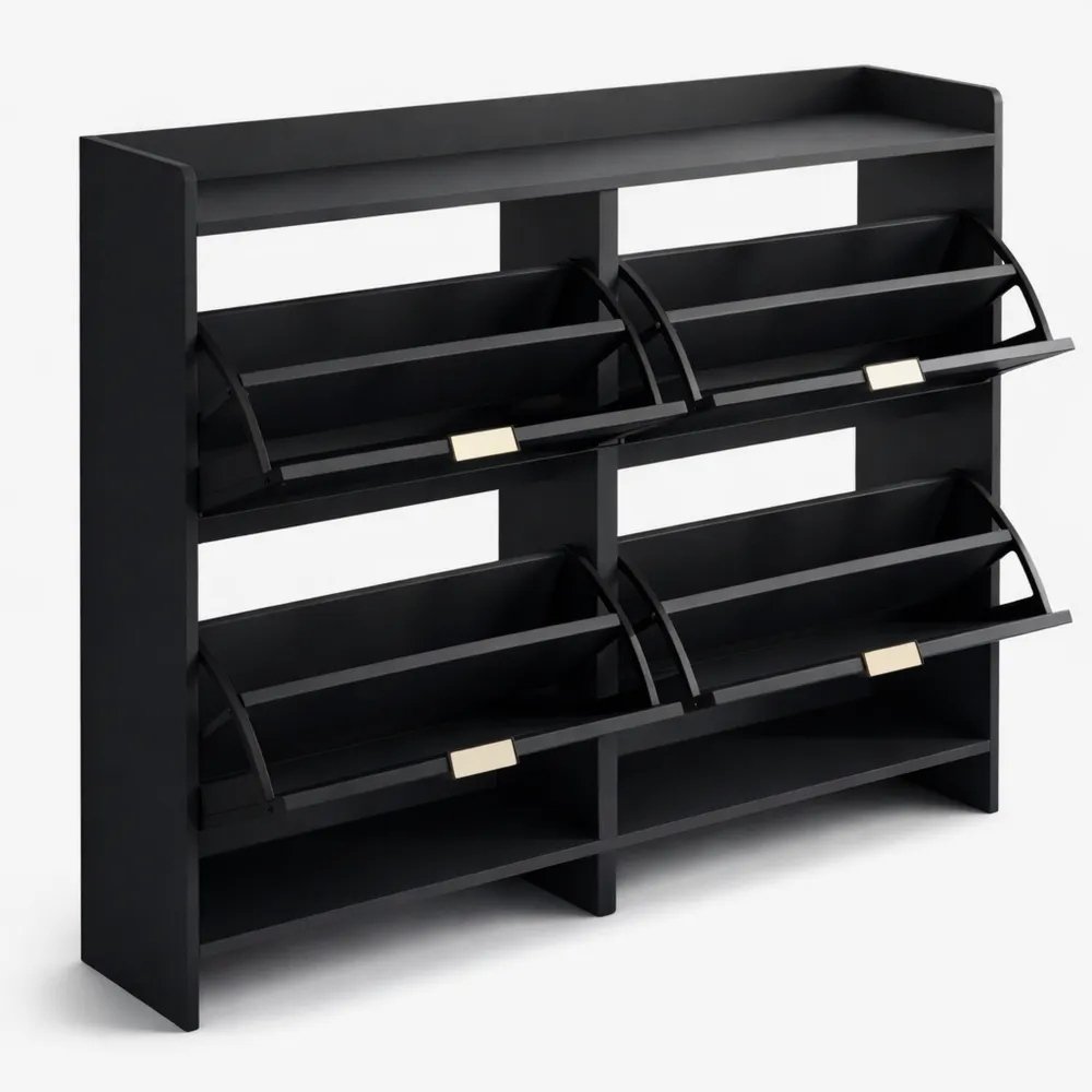 Schmaler Flurschrank mit verstecktem Fach, 24cm Tiefe, gewölbtes Design