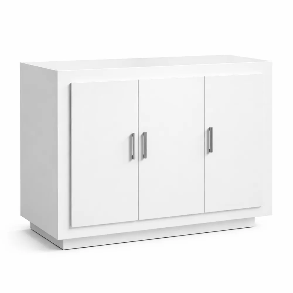 Moderner Holzschrank für Wohnzimmer, Flur und mehr, 92x35x75cm, Weiß