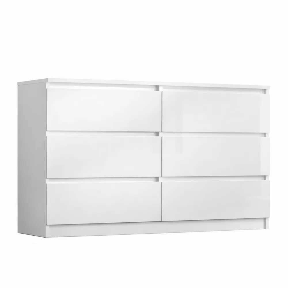 Moderne Hochglanz-Kommode mit mehreren Schubladen für Wohnbereiche