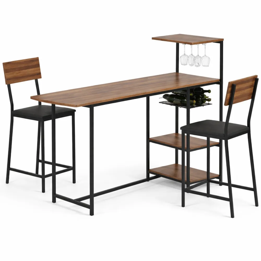 Moderner Bartisch mit Klapphocker und Ablage