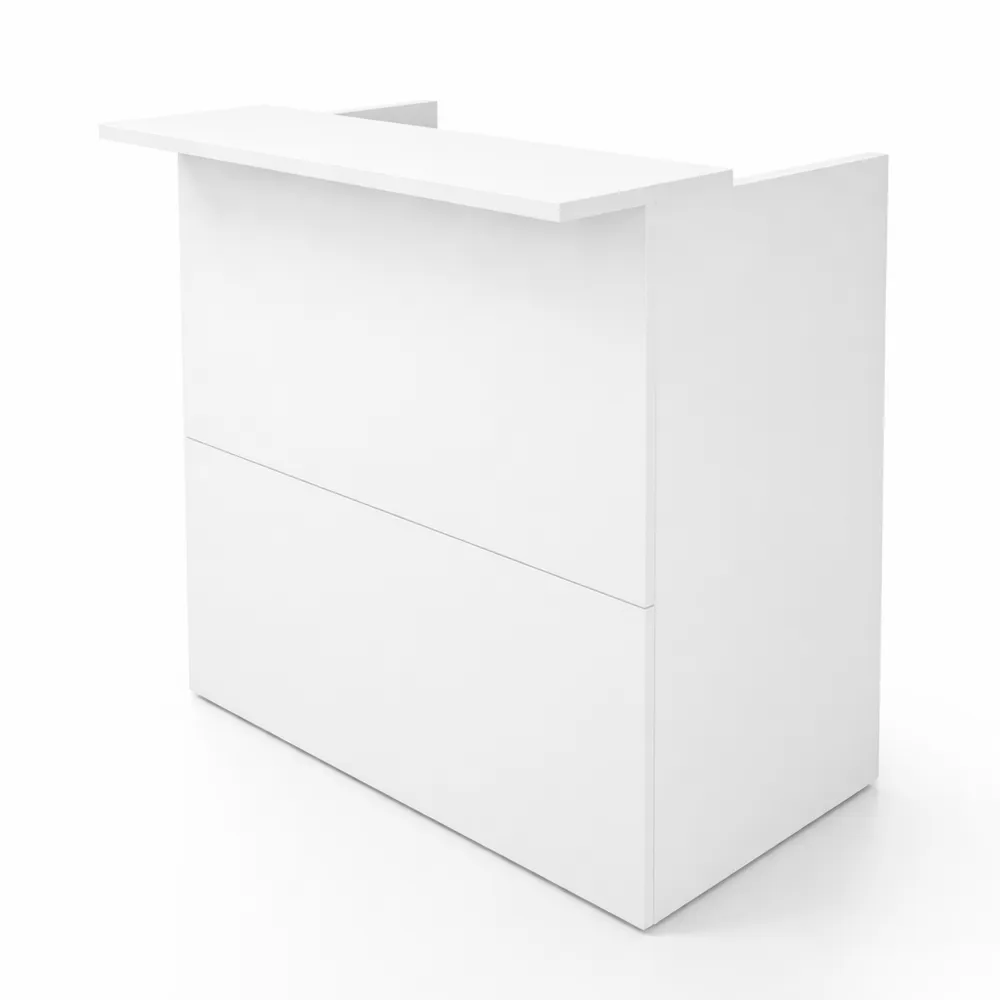 Empfangstheke Holz Weiß 80x50/65x107 cm für Salon und Büro