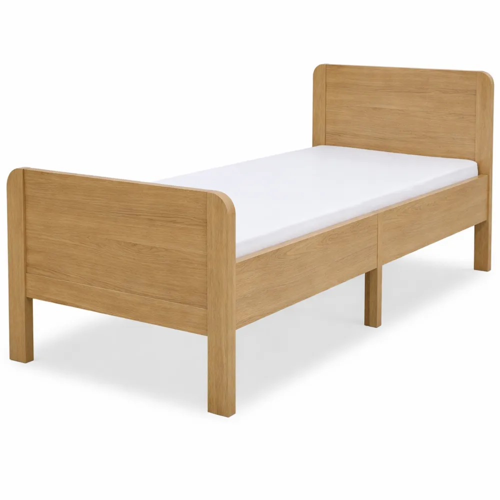 Nachthöhe Bett 90x200 mit Holz und einfachem Einstieg