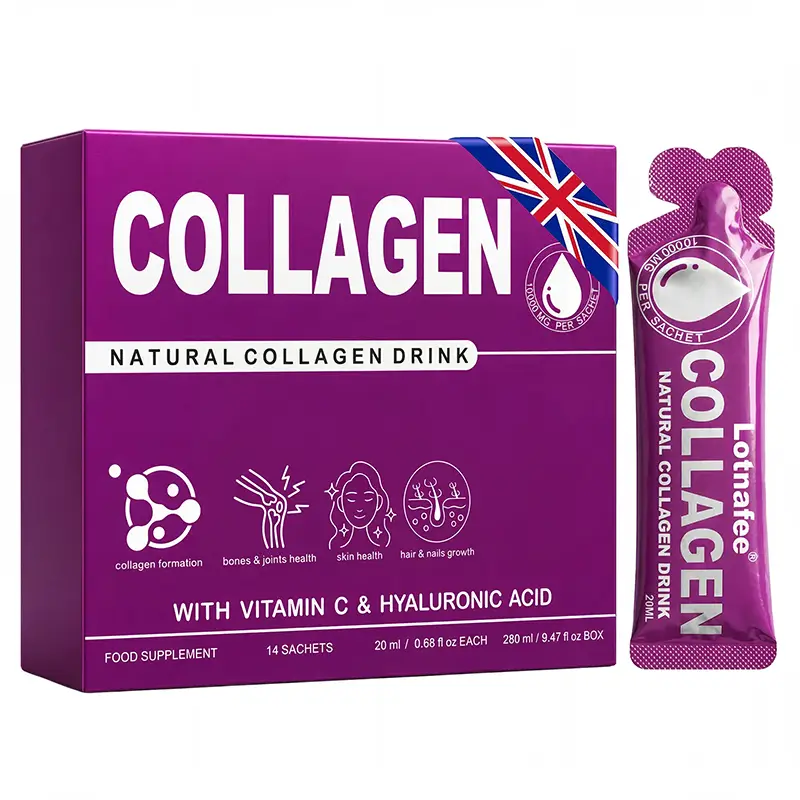 Lotnafee Natural Marine Collagen Drink – 10,000mg with Hyaluronic Acid (Mango Flavor)