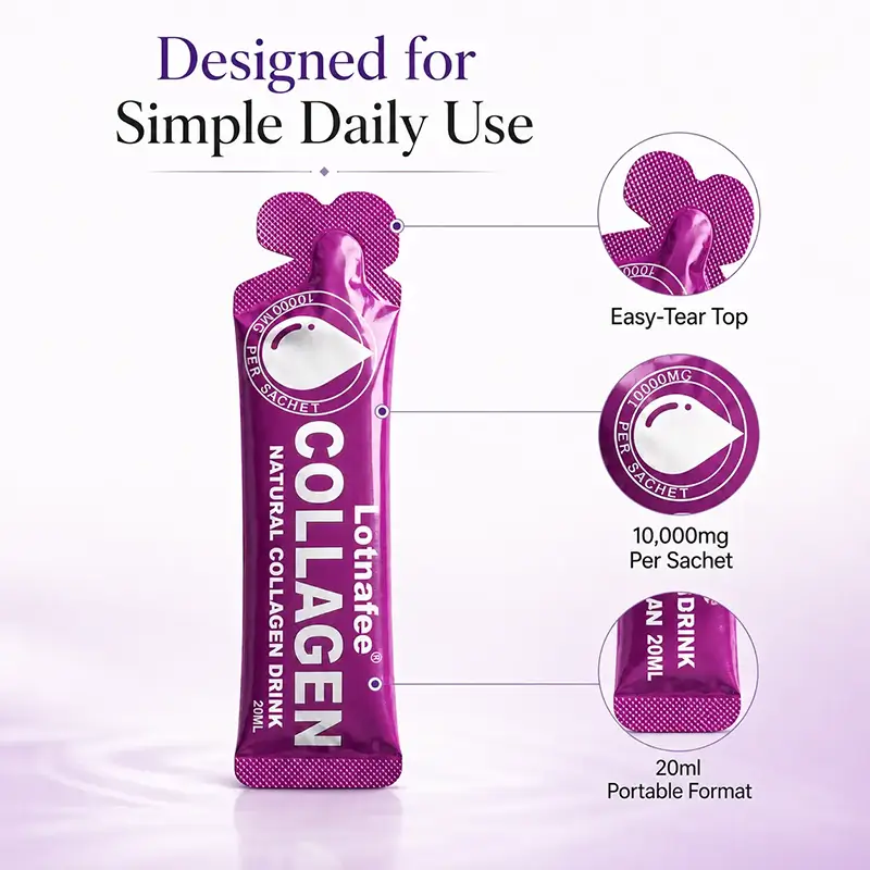 Lotnafee Natural Marine Collagen Drink – 10,000mg with Hyaluronic Acid (Mango Flavor)