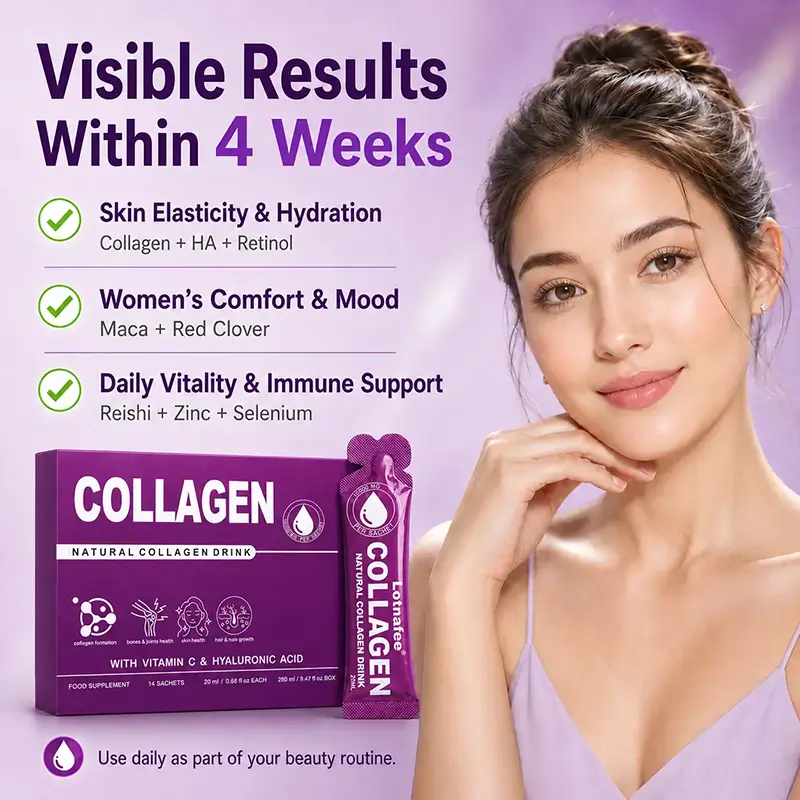 Lotnafee Natural Marine Collagen Drink – 10,000mg with Hyaluronic Acid (Mango Flavor)