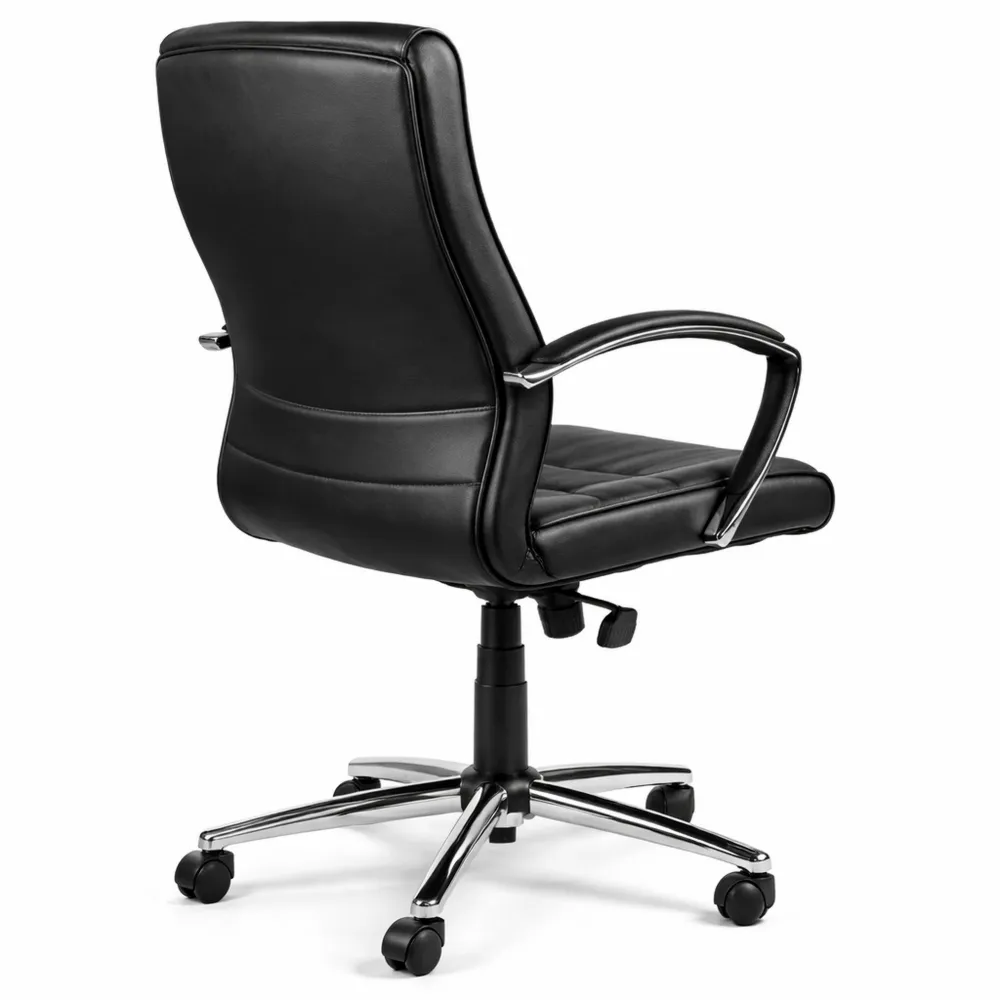 Ergonomischer Bürostuhl aus Leder, Schwarz