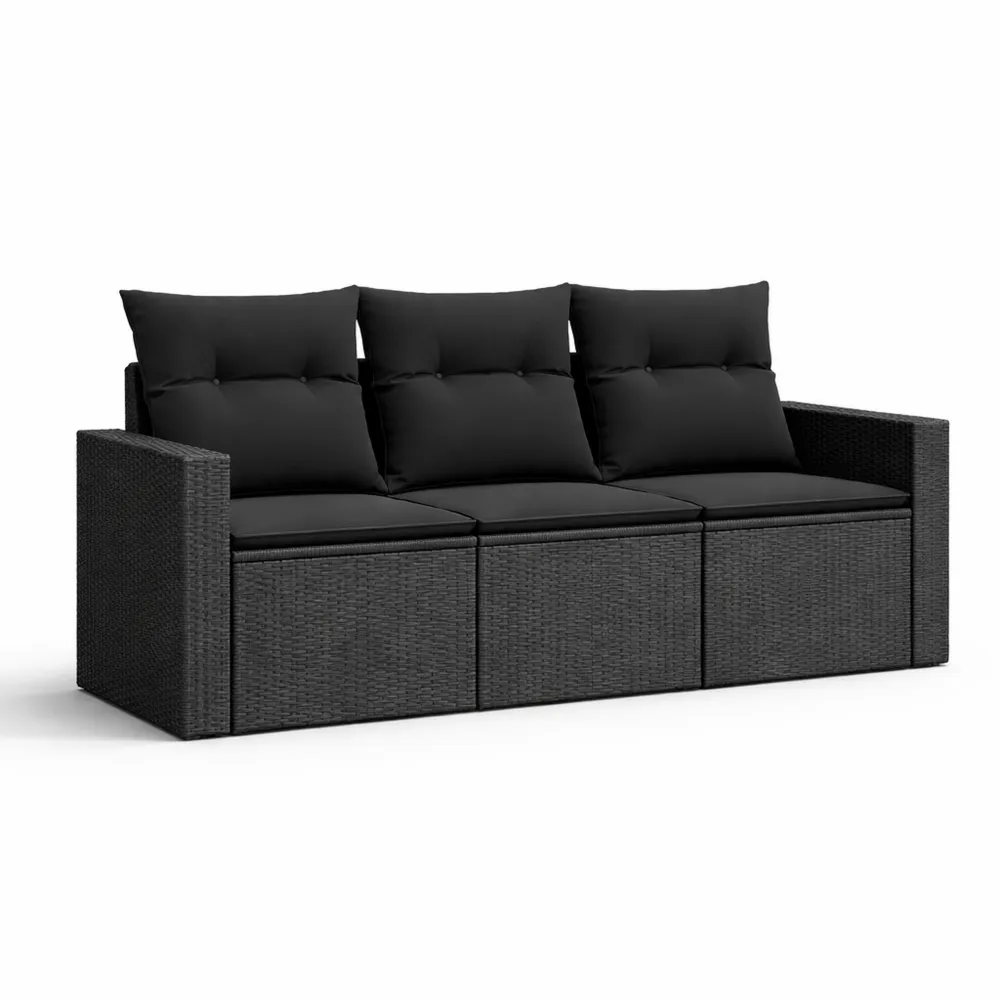 Modulares Rattan-Gartensofa mit Stauraum