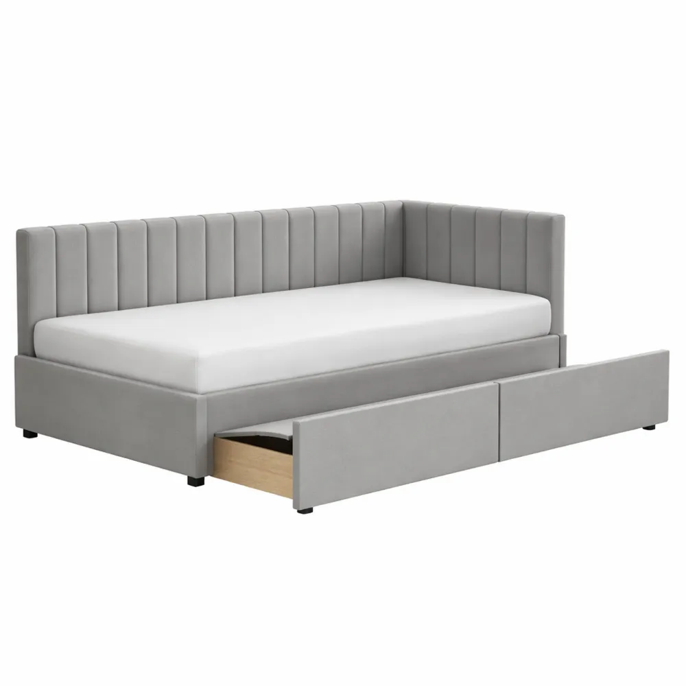 Multifunktions-Schlafsofa mit Stauraum und Lattenrost, Grau