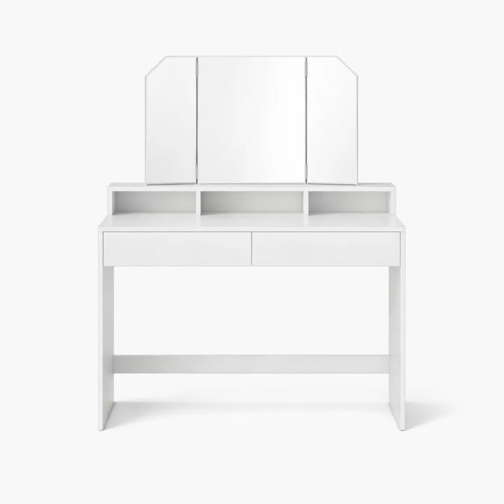 Moderner Schminktisch mit Klappspiegel und Stauraum