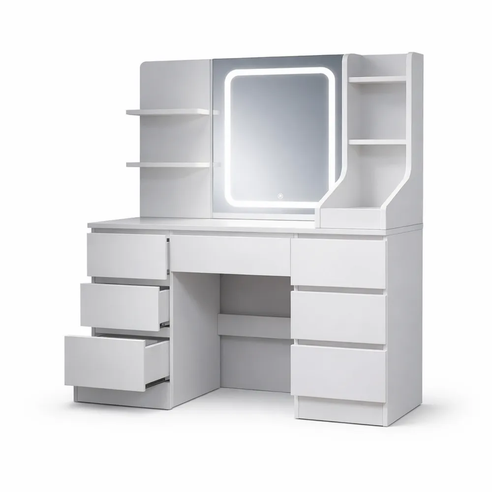 Eleganter Schminktisch mit LED-Beleuchtung und Viel Stauraum