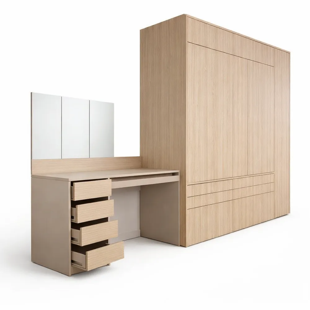 Moderner Schminktisch mit Spiegel, 120 cm, für täglichen Gebrauch