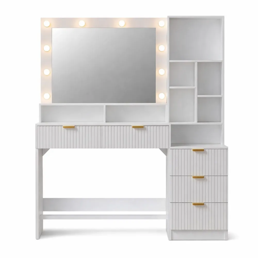 Moderner Schminktisch mit LED-Beleuchtung und Stauraum
