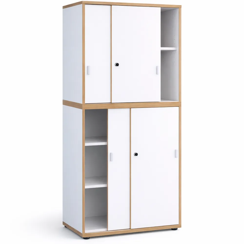 Geräumiger Aktenschrank mit Schiebetüren, 5 Fächer, 60 cm Breite