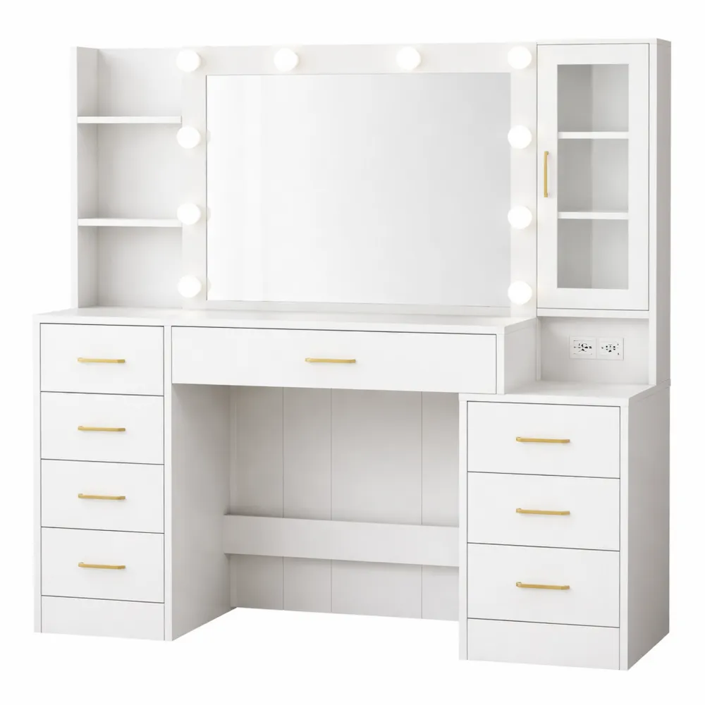 Moderner Schminktisch mit LED-Beleuchtung und Spiegel