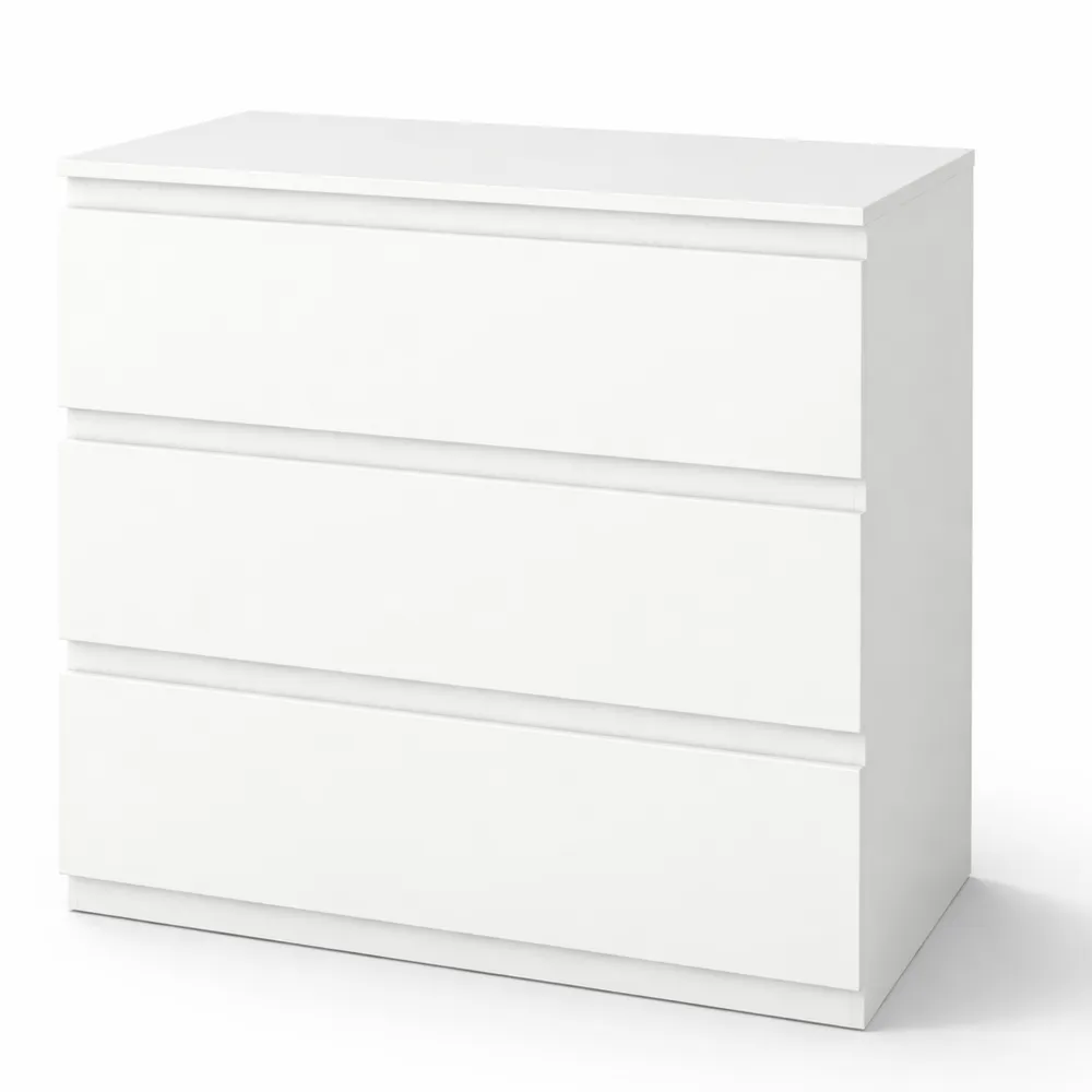 Moderner Weißer Schubladenschrank mit 3 Fächern, Vielseitiger Stauraum für Zuhause