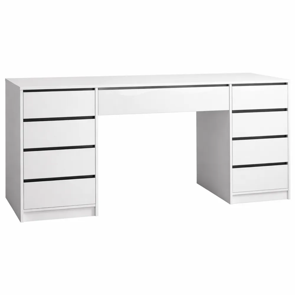 Moderner Schreibtisch mit Schubladen, elegantes Design in Hochglanz