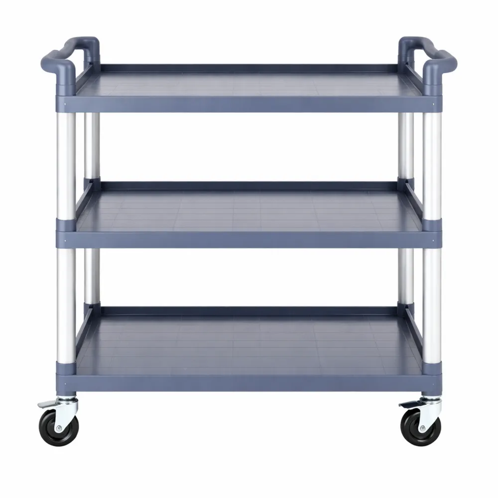 Servierwagen mit Aluminiumrahmen, 3 Böden, 80 kg Tragfähigkeit pro Boden