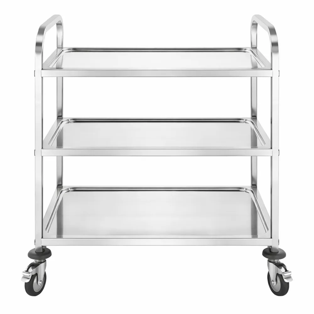 Robuster Küchen- und Servierwagen mit drei Ebenen