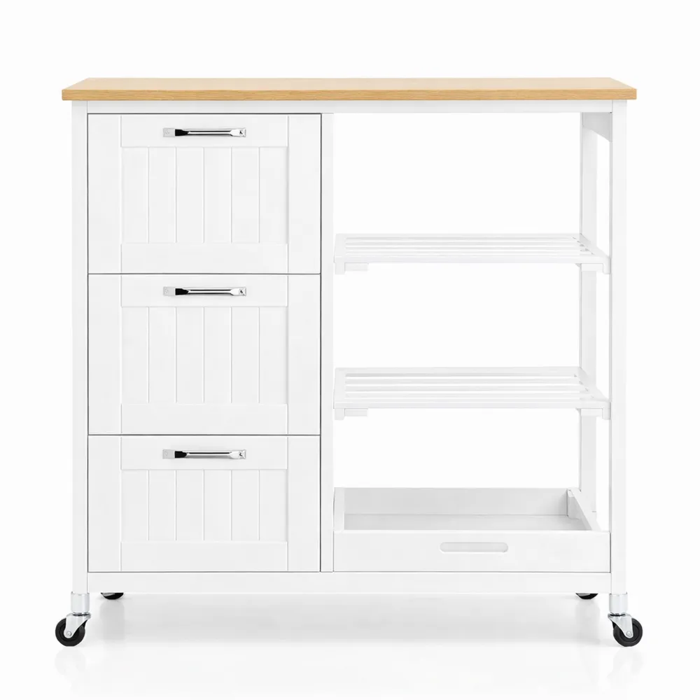 Multifunktionaler Küchenwagen mit Arbeitsplatte und Stauraum
