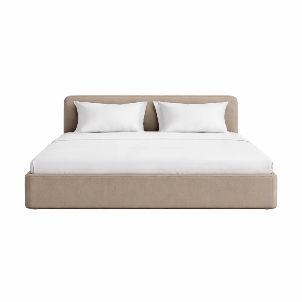 Höhenverstellbares Polsterbett 180x200 cm in Greige mit modernem Design